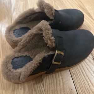 RE/Done shearling clogs